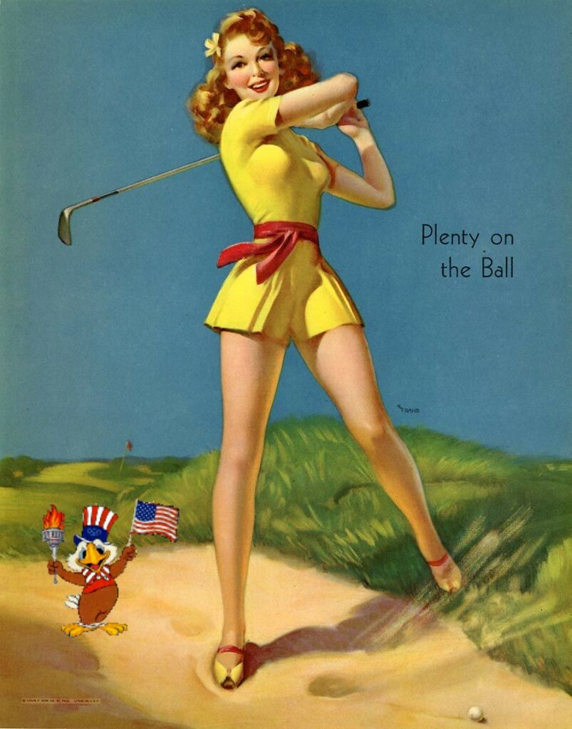 Patriotic Pinup Art Frahm Golf