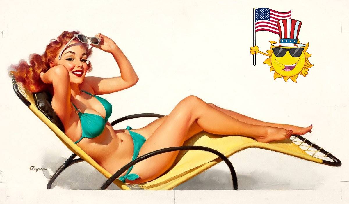 Patriotic Pinup Gil Elvgren